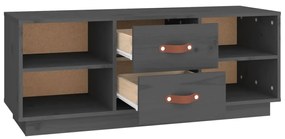 vidaXL Έπιπλο Τηλεόρασης Γκρι 100x34x40 εκ. από Μασίφ Ξύλο Πεύκου