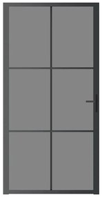 vidaXL Εσωτερική Πόρτα 102,5x201,5 εκ. Μαύρο ESG Γυαλί και Αλουμίνιο
