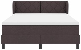 vidaXL Κρεβάτι box spring με στρώμα με στρώμα Σκούρο καφέ Σκούρο καφέ
