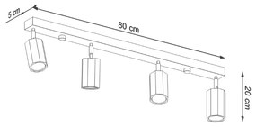 Sollux Φωτιστικό οροφής Zake 4,ξύλο,4xGU10/40w