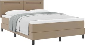 vidaXL Κρεβάτι με ελατήρια Καπουτσίνο 140 x 200 cm Τεχνητό δέρμα