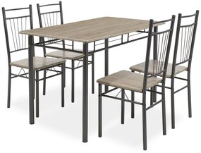 Intrahome Τραπεζαρία ATLASRA Intrahome σετ 5τμχ χρώμα sonoma - πόδια ανθρακί σφυρήλατο 120x70x75εκ | SKU: INTRAPA-183111114