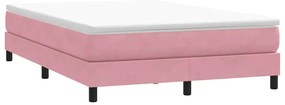 vidaXL Box Spring Κρεβάτι χωρίς στρώμα Ροζ 140x210 cm Βελούδινο