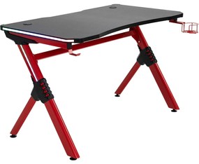 Γραφείο Gaming ArteLibre VADER RGB Μαύρο/Κόκκινο Ξύλο/Μέταλλο 120x65x75cm-14760011
