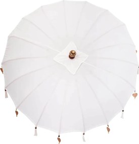 vidaXL Μπαλινέζικη Ομπρέλα Κρεμ 190 x 190 x 260 εκ Βαμβάκι