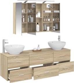 vidaXL Σετ Επίπλων Μπάνιου 4 pcs Sonoma Δρυς
