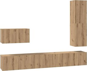 vidaXL Σετ επίπλου τηλεόρασης 4 pcs Artisan Oak Επεξεργασμένο ξύλο
