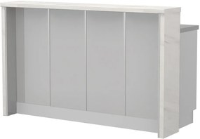 Πάγκος νησίδας Modena-Μήκος: 160 εκ.-Γκρι ανοιχτό-White Marble