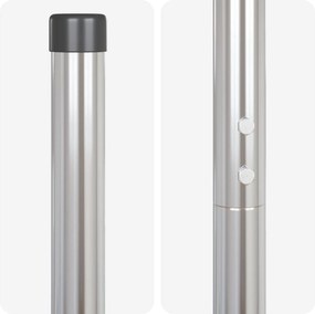 vidaXL Στύλος Περιφράξεων 12 pcs Ασημί Ατσάλι με Επικάλυψη Πούδρας