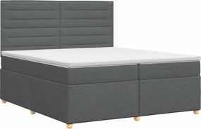 vidaXL Κρεβάτι box spring με στρώμα Σκούρο Γκρι 200 x 200 cm Ύφασμα