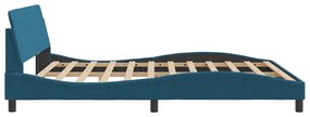 vidaXL Πλαίσιο Κρεβατιού με Κεφαλάρι Μπλε 180x200 εκ. Βελούδινο