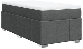 vidaXL Κρεβάτι Boxspring με Στρώμα Σκούρο Γκρι 90x190 εκ. Υφασμάτινο