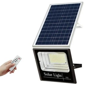 Στεγανός Ηλιακός Προβολέας IP65 Ισχύος 60W με Τηλεχειριστήριο και Ψυχρό Λευκό Φως σε Λευκό χρώμα S01C-60W