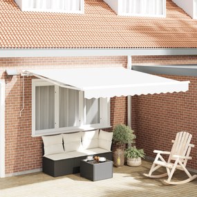 vidaXL Ανασυρόμενη Τέντα with Λευκό 300 x 250 εκ Λευκό