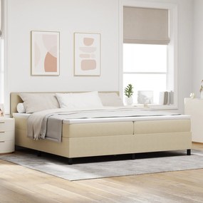 vidaXL Κρεβάτι Box Spring με Στρώμα & LED Φως Πράσινο Γκρι 200x200 cm από Ύφασμα Κόρντουροϊ