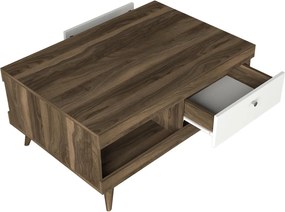 Τραπεζάκι σαλονιού Hios λευκό/σκούρο καφέ 100x65x47εκ