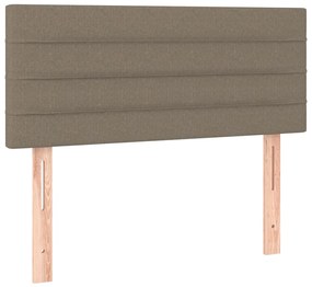 vidaXL Κρεβάτι Boxspring με Στρώμα &amp; LED Taupe 90x190 εκ. Υφασμάτινο