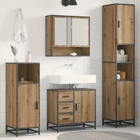 vidaXL Σετ Επίπλων Μπάνιου 3 pcs Artisan Oak Επεξεργασμένο ξύλο