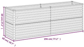 Ζαρντινιέρα 196 x 50 x 69 εκ. από Ατσάλι Σκληρυθέν στον Αέρα - Καφέ