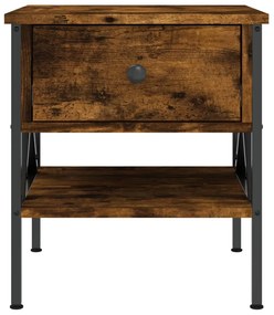 vidaXL Κομοδίνο Καπνιστή Δρυς 40 x 42 x 45 εκ. από Επεξεργασμένο Ξύλο