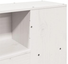 Κρεβάτι Βιβλιοθήκη Χωρίς Στρώμα 160x200 εκ Μασίφ Ξύλο Πεύκου - Λευκό