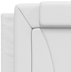 Πλαίσιο Κρεβατιού με LED Λευκό 90x190 εκ. Συνθετικό Δέρμα - Λευκό