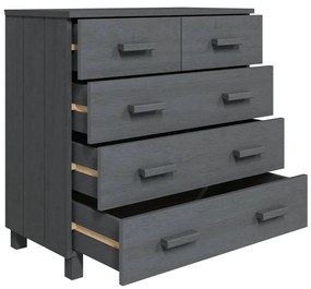 vidaXL Συρταριέρα HAMAR Σκ. Γκρι 79 x 40 x 80εκ. από Μασίφ Ξύλο Πεύκου