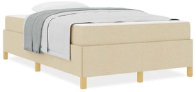 vidaXL Κρεβάτι με ελατήρια Λευκό και Κρέμα 120 x 190 cm Πολυεστέρας