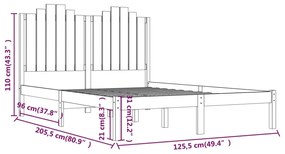 vidaXL Πλαίσιο Κρεβατιού Καφέ Μελί 120 x 200 εκ. Μασίφ Ξύλο Πεύκου