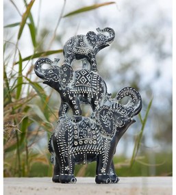 IRAMBA 4 DECO POLYRESIN ΜΑΥΡΟ ΛΕΥΚΟ 22,8x9,5xH32cm - 019739 - 019739