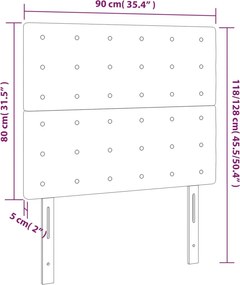 vidaXL Κεφαλάρι Κρεβατιού LED Κρεμ 90x5x118/128 εκ