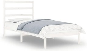 vidaXL Πλαίσιο Κρεβατιού Λευκό 90 x 190 εκ. Μασίφ Ξύλο Single