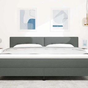 vidaXL LED Κεφαλάρι με φώτα λωρίδας LED Σκούρο Γκρι 180 cm ύφασμα