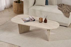 Τραπεζάκι Σαλονιού Τραβερτίνη OVALIS 130x65x40