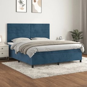 ΚΡΕΒΑΤΙ BOXSPRING ΜΕ ΣΤΡΩΜΑ ΣΚΟΥΡΟ ΜΠΛΕ 160X200 ΕΚ. ΒΕΛΟΥΔΙΝΟ 3143095