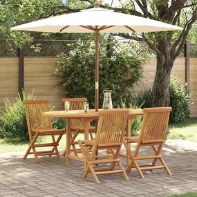 vidaXL Σέτ φαγητού για κήπο 5 pcs Καφέ 160 x 80 x 75 cm