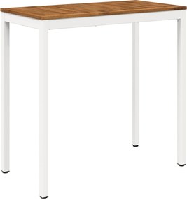vidaXL Τραπέζι μπαρ κήπου Φυσικό και Λευκό 108,5 x 55 x 105 εκ