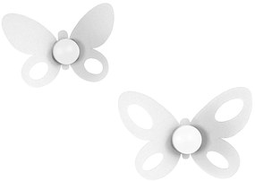 Σετ 2 Κρεμάστρες τοίχου Butterfly 23Χ16 &amp; 20Χ14,λευκό,Arti e Mestieri