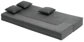 VEVOR Folding Sofa Bed 3-in-1 Foldable Couch Bed with 3 Pillows Dark Grey Twin