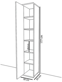 Ντουλάπι-στήλη Juan λευκό 30x35x177εκ 30x35x177 εκ.