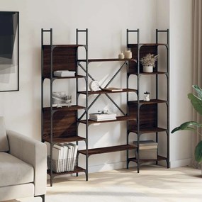 vidaXL Βιβλιοθήκη Καφέ Δρυς 155,5x24x166,5 εκ. Επεξεργασμένο Ξύλο