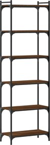 vidaXL Βιβλιοθήκη 6 Επιπέδων Καφέ Δρυς 60 x 30 x 188 εκ. Επεξεργ. Ξύλο