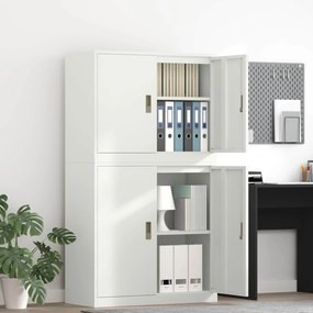 vidaXL Ντουλάπι αποθήκευσης 2 τμχ. Λευκό 90 x 40 x 175 εκ Ατσάλι