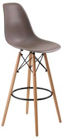 Σκαμπό Μπάρ Art Wood Sand Beige Ε509,3P 52X46X114 cm Σετ 4τμχ Wood, Polypropylene