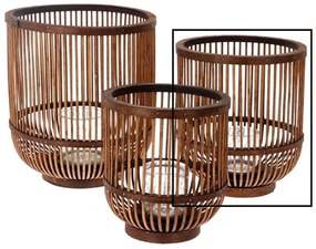 Φανάρι 012.862233133 25x28cm Brown Wood