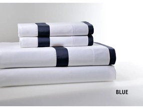Σεντόνια 10-0822 Με Rever (Σετ 4τμχ) Blue Down Town Queen Size 245x270cm 100% Cotton Satin