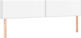 vidaXL Κρεβάτι Boxspring με Στρώμα Λευκό 120x190εκ.από Συνθετικό Δέρμα
