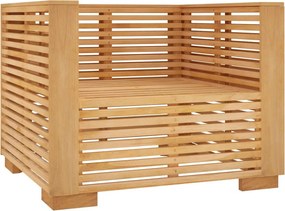 vidaXL Πολυθρόνα Κήπου από Μασίφ Ξύλο Teak με Κρεμ Μαξιλάρια