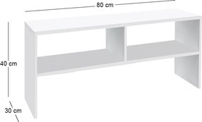 Έπιπλο τηλεόρασης Beirut Megapap χρώμα λευκό 80x30x40εκ.