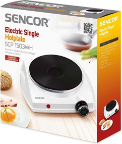 Φορητή Εστία Μονή 1500W 18cm Sencor SCP 1503WH-EUE4 Λευκή